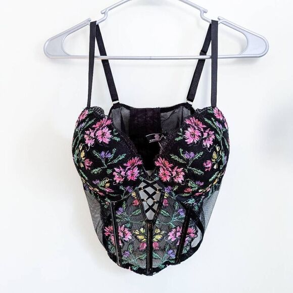 Victoria's Secret Very Sexy Push Up Embroidered Corset Top 36C - Picture 5 of 7